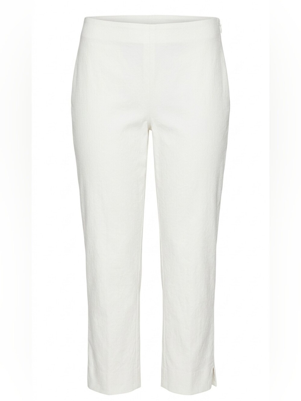 Talbots Chatham Crop Pants White Side Zip Slim Leg Size 12